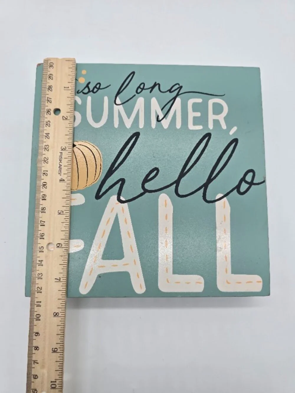 Fall Pumpkin Decor So Long Summer Hello Fall Tabletop Sign 7.5